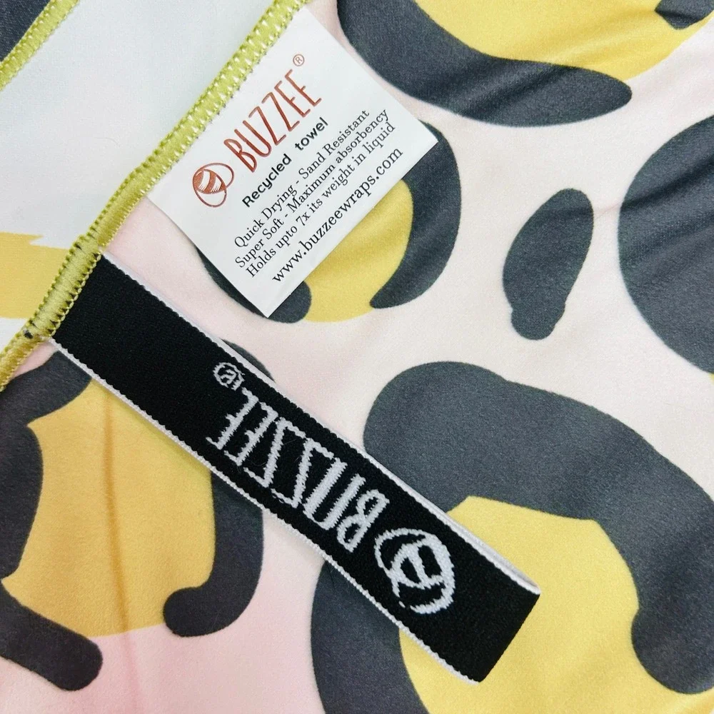 Buzzee Recycled Beach Pool Towel Leopard Lightning Sand Resistant Quick Dry‎ New